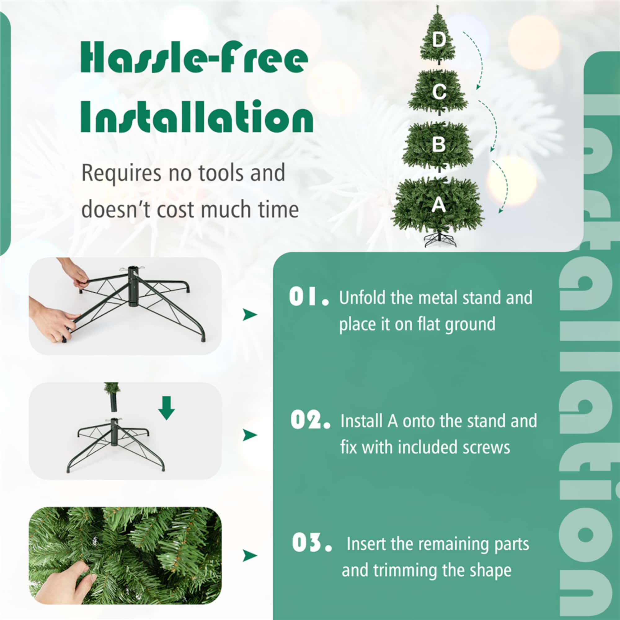 9ft. Unlit Green Pine Artificial Christmas Tree